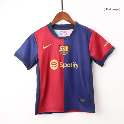 Maillots de football pour enfants Barcelona Home Kit côté gauche