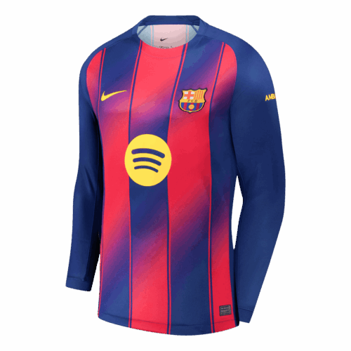 Barcelona Home Long Sleeve Jersey 2025 26 Front