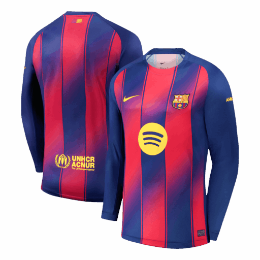 Barcelona Home Long Sleeve Jersey 2025 26 Left-Side