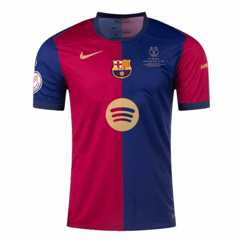 Barcelona Home Soccer Jersey Copa del Rey Final Front