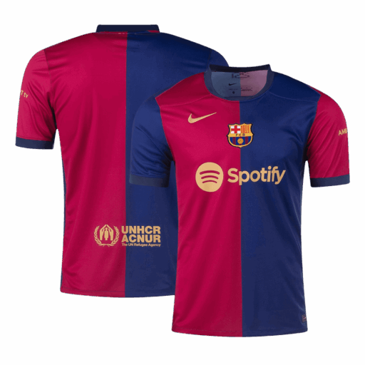Camiseta de fútbol local del Barcelona lado izquierdo