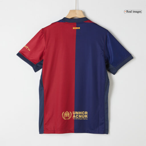 Barcelona Home Soccer Jersey Spotify Logo Without Text Collar