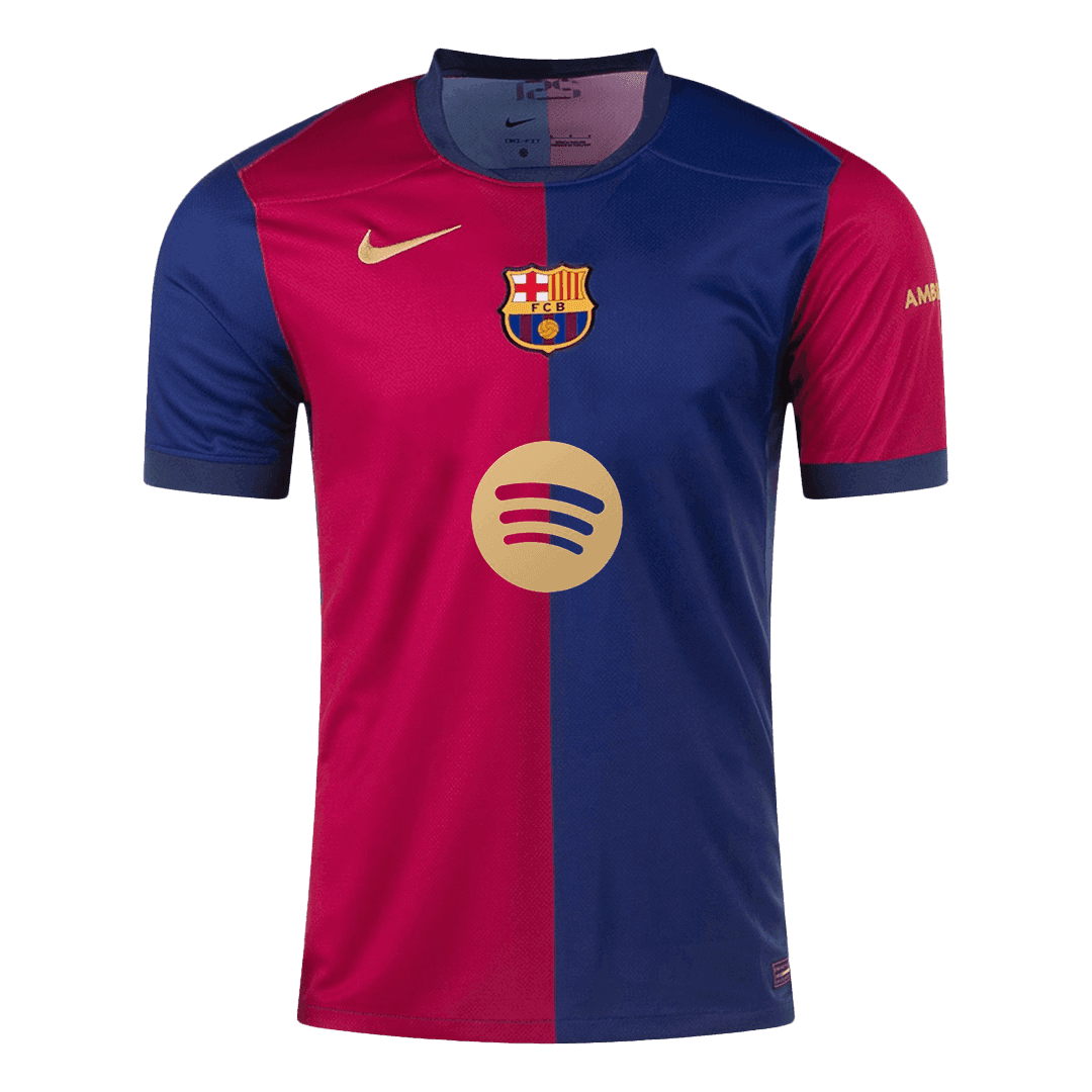 Barcelona Home Soccer Jersey - Spotify Logo Without Text - SoccerKit
