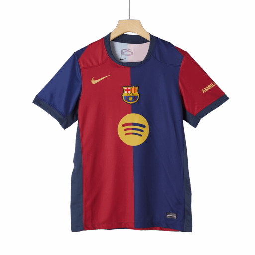 Barcelona Home Soccer Jersey Spotify Logo Without Text Right-Side