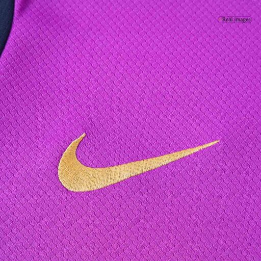 Barcelona Pre Match Soccer Jersey 2025 26 Purple Detail-1