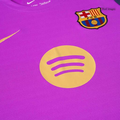 Barcelona Pre Match Soccer Jersey 2025 26 Purple Detail-2