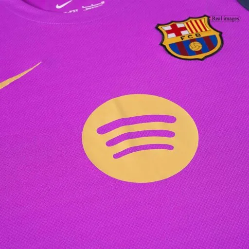Barcelona Pre Match Soccer Jersey 2025 26 Purple Detail-2