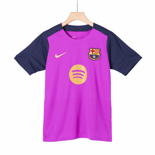 Barcelona Pre Match Soccer Jersey 2025 26 Purple Right-Side