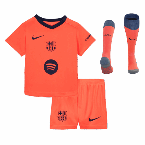 Maillots de football pour enfants Barcelona Third Away Kit complet 2025 26 Avant Maillots de football pour enfants Barcelona Third Away Kit complet 2025 26 Avant