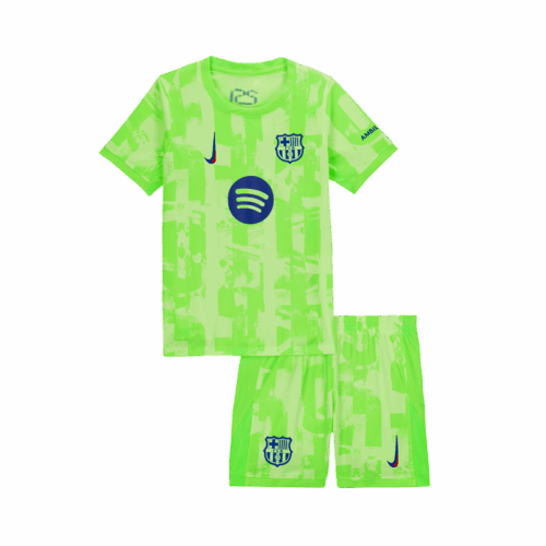 Barcelona Third Away Kids Soccer Maillots Kit UCL Spotify Logo sans texte Front Barcelona Third Away Kids Soccer Maillots Kit UCL Spotify Logo sans texte Front
