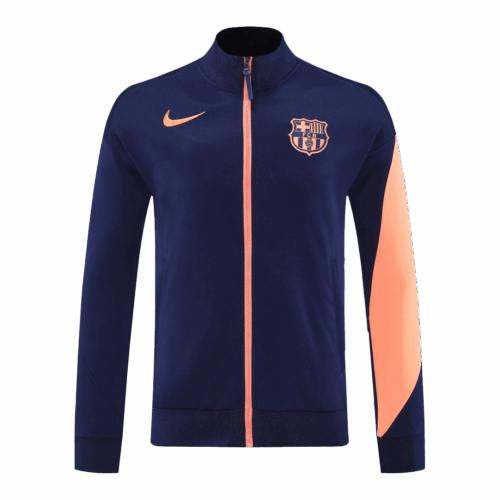 Veste de survêtement Barcelone 2025 26 Marine Orange Front