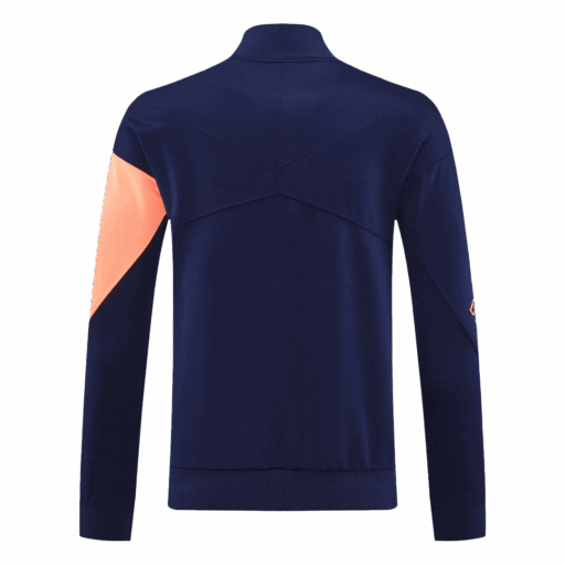 Veste de survêtement Barcelone 2025 26 Marine Orange Gauche