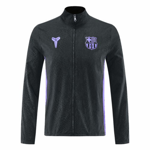 Veste coupe-vent Barcelone 2025 26 Front Noir Veste coupe-vent Barcelone 2025 26 Front Noir