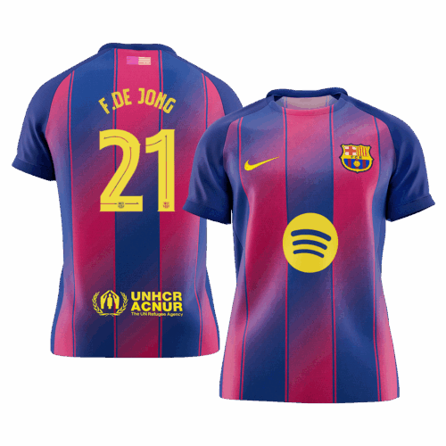 F DE JONG 21 Maillot de football à domicile Barcelone 2025 26 UCL Front F DE JONG 21 Maillot de football à domicile Barcelone 2025 26 UCL Front