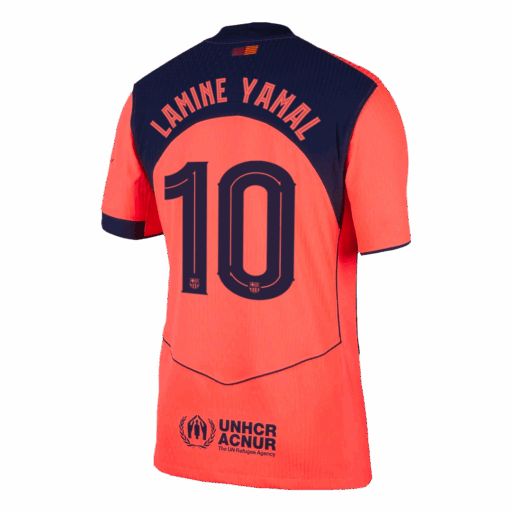 LAMINE YAMAL 10 Barcelone Troisième joueur extérieur Version Jersey 2025 26 UCL Gauche