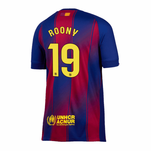 ROONY 19 Maillot de football à domicile Barcelone 2025 26 Gauche