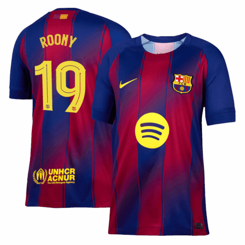 ROONY 19 Camiseta Barcelona Home Soccer 2025 26 Frente UCL