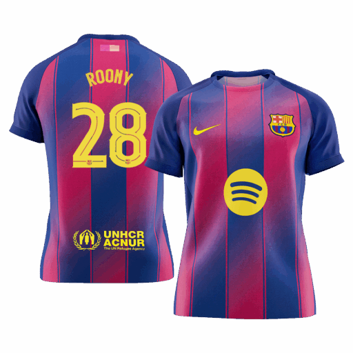 ROONY 28 Maillot de football à domicile Barcelone 2025 26 UCL Front
