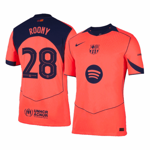 ROONY 28 Barcelona Troisième Version Joueur Extérieur Jersey 2025 26 Avant