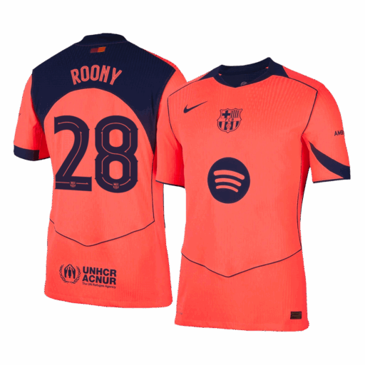 ROONY 28 Barcelona Troisième Version Joueur Extérieur Jersey 2025 26 Avant