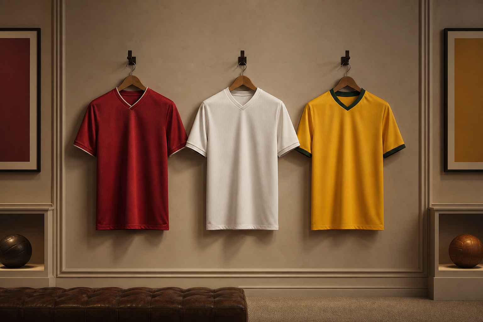 Cristiano Ronaldo jerseys collection — red, white and yellow shirts across his career