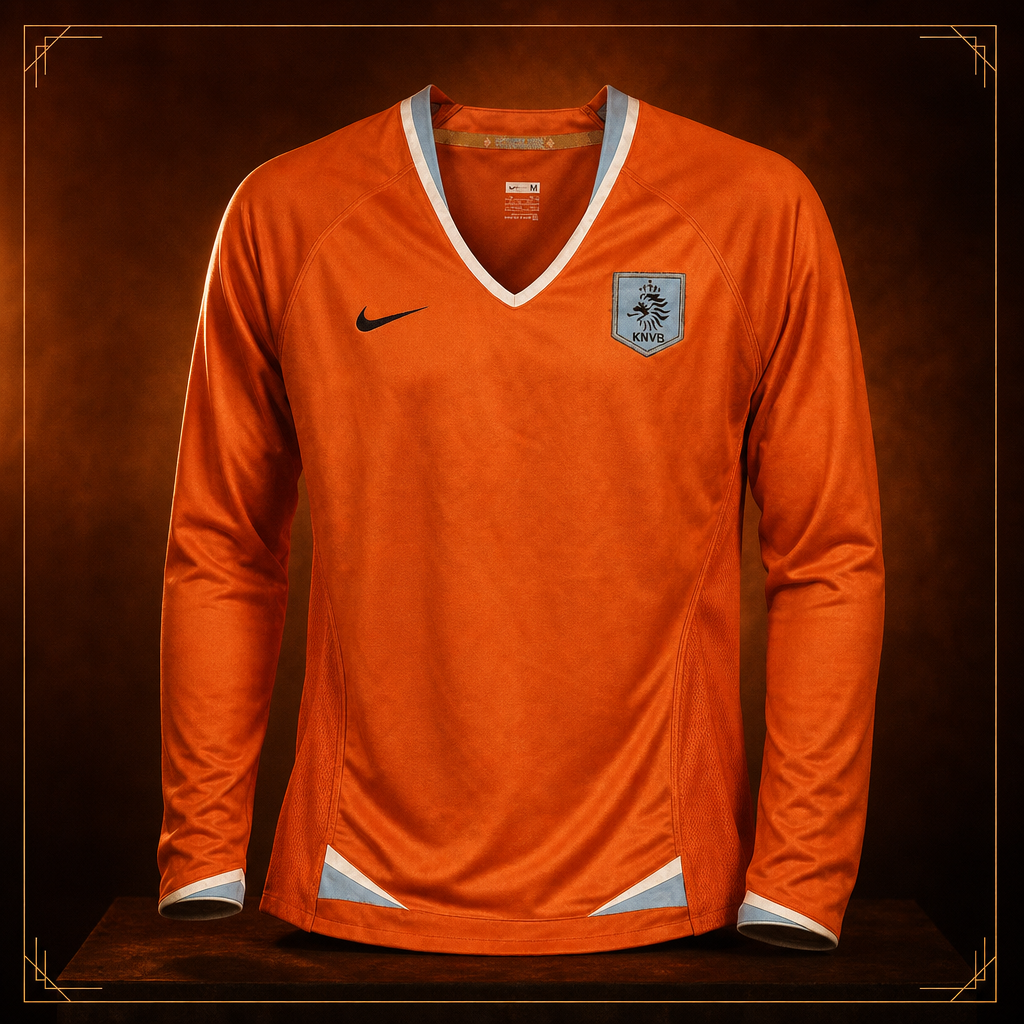 Retro long sleeve Netherlands KNVB jersey in orange