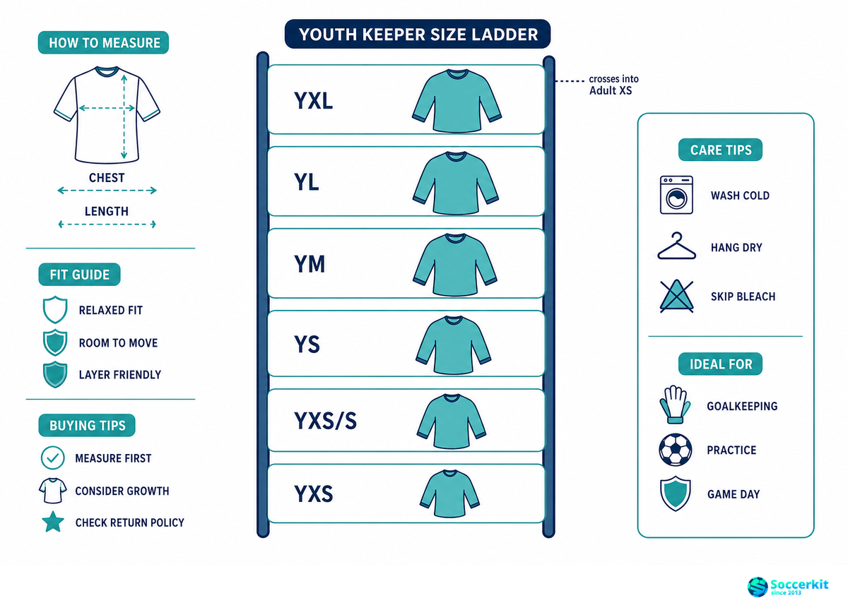 Youth Goalkeeper Jersey Size Chart by Age, The Youth Keeper Size Blueprint — SoccerKit