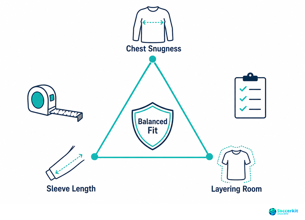 The Keeper Fit Triangle: Chest, Sleeve, and Layering Room — SoccerKit