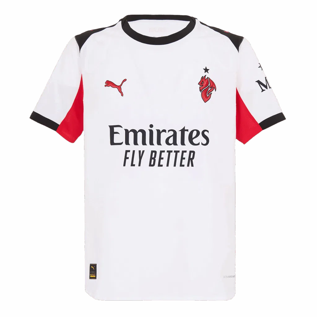 Camiseta auténtica de segunda equipación del AC Milan 2025 26, vista frontal