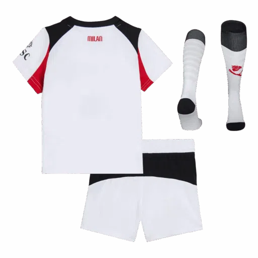 Camisetas de fútbol para niños AC Milan Away Kit completo 2025 26 atrás