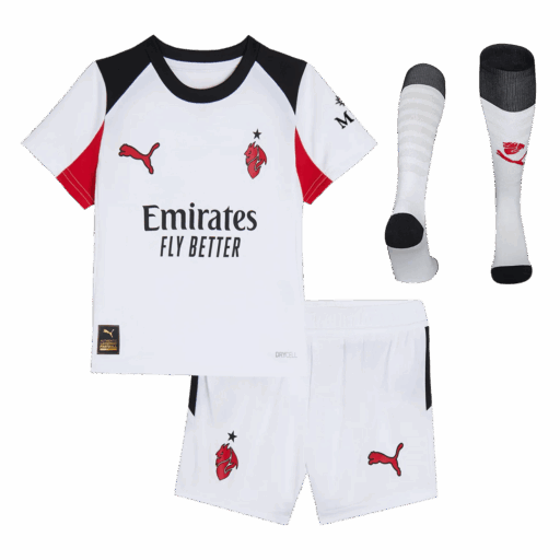 AC Milan Away Kids Soccer Maillots Kit complet 2025 26 Avant