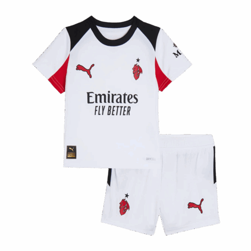 Kit de camisetas de fútbol para niños AC Milan Away 2025 26 Front