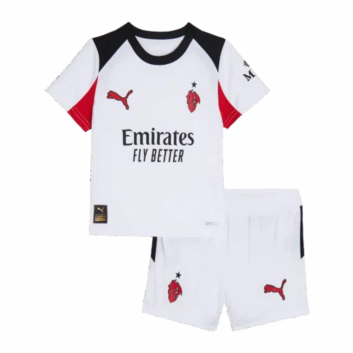 Kit de camisetas de fútbol para niños AC Milan Away 2025 26 Front
