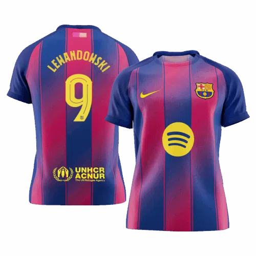 LEWANDOWSKI 9 Barcelona Home Soccer Jersey 2025 26 UCL Front LEWANDOWSKI 9 Barcelona Home Soccer Jersey 2025 26 UCL Front