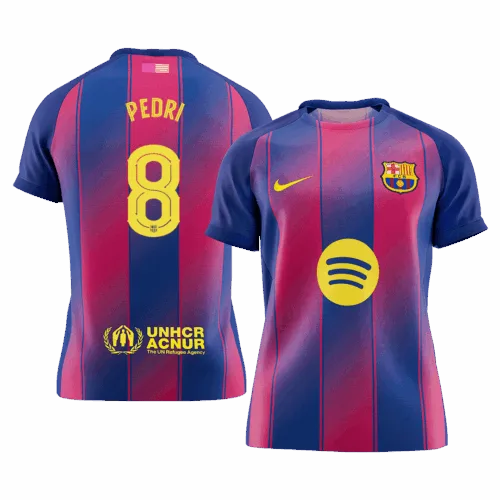 PEDRI 8 Barcelona Home Soccer Jersey 2025 26 UCL Front PEDRI 8 Barcelona Home Soccer Jersey 2025 26 UCL Front