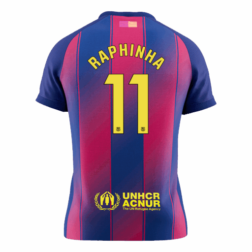 RAPHINHA 11 Barcelona Home Soccer Jersey 2025 26 Back