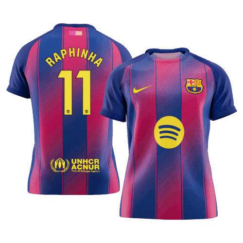 RAPHINHA 11 Barcelona Home Soccer Jersey 2025 26 Front