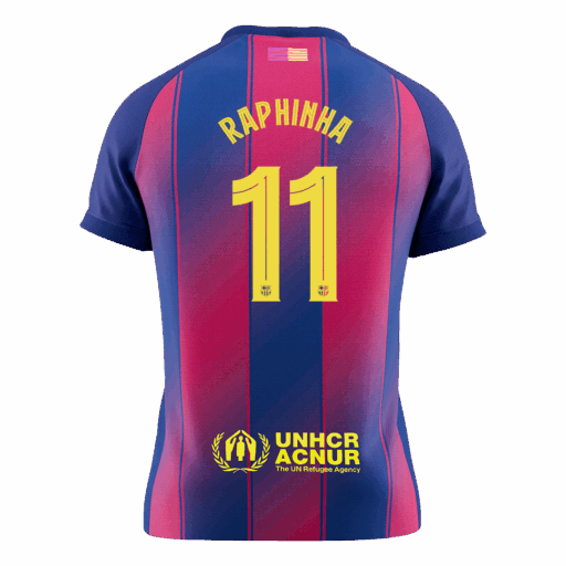 RAPHINHA 11 Barcelona Home Soccer Jersey 2025 26 UCL Back