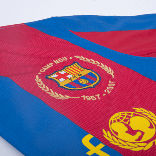 Retro Jersey Barcelona Accueil 2007 08 Manchon 50e anniversaire