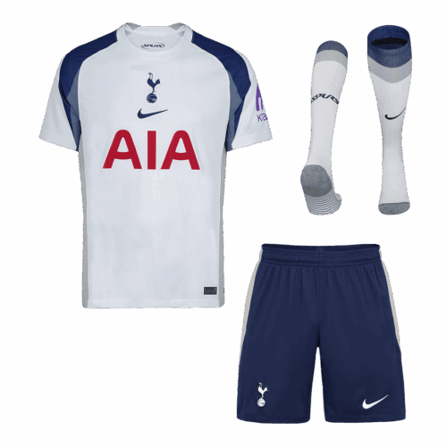 Kit completo de camisetas de local del Tottenham Hotspur 2025 26 delanteras