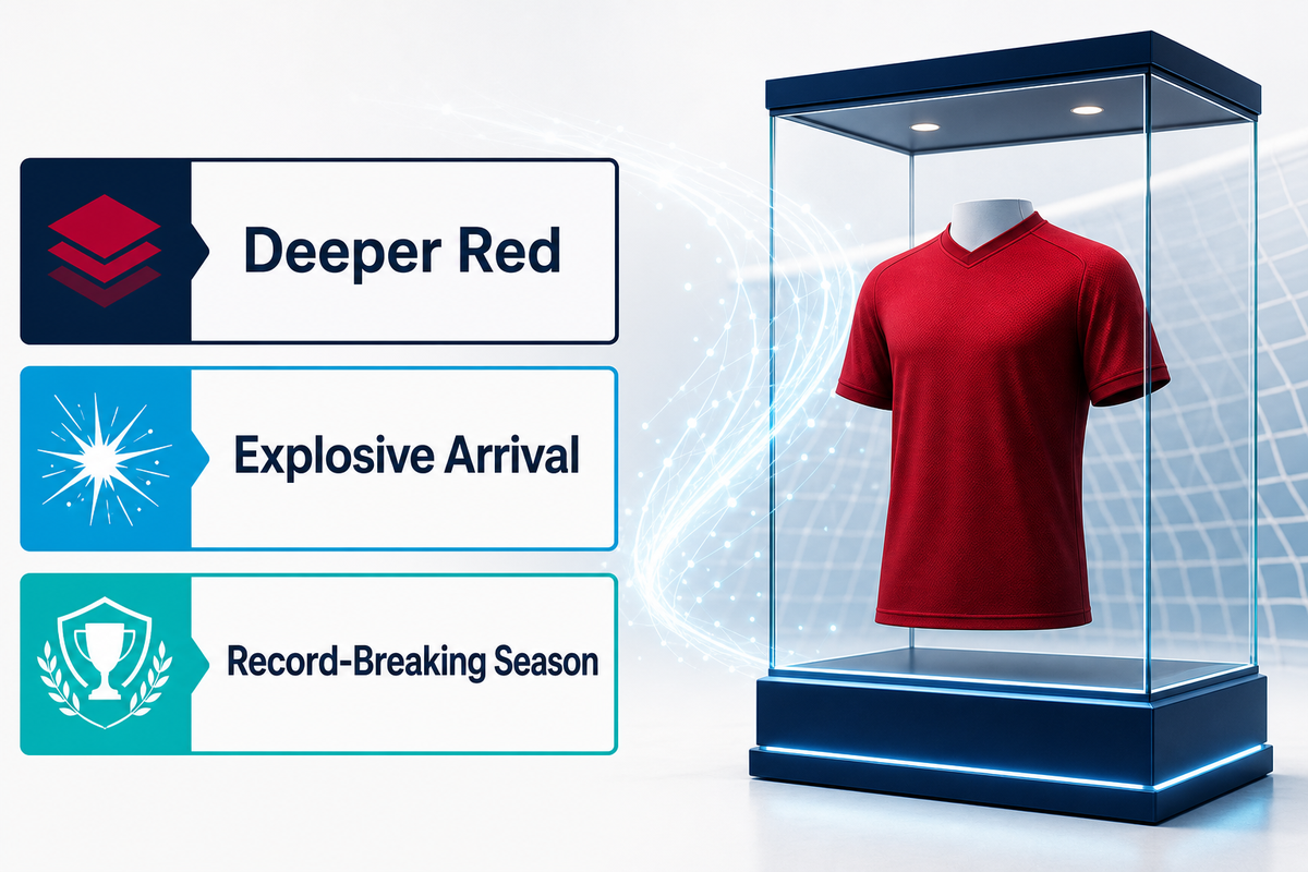 2017–18: The Deeper-Red Shirt and a 44-Goal Arrival — SoccerKit