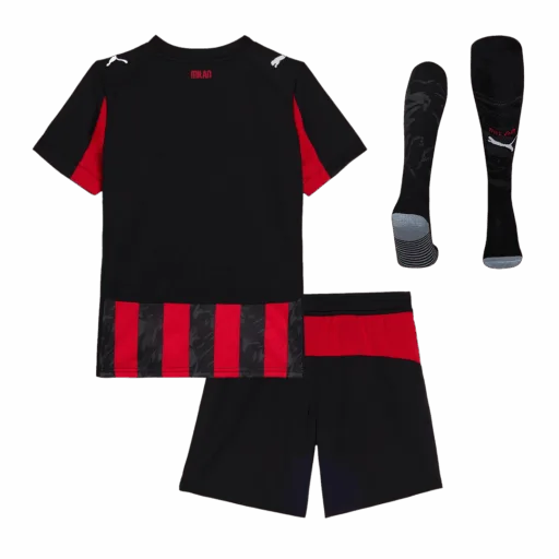 AC Milan Home Kids Soccer Jerseys Full Kit 2025 26 Back