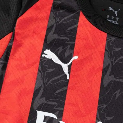 AC Milan Home Kids Soccer Jerseys Kit 2025 26 Collar