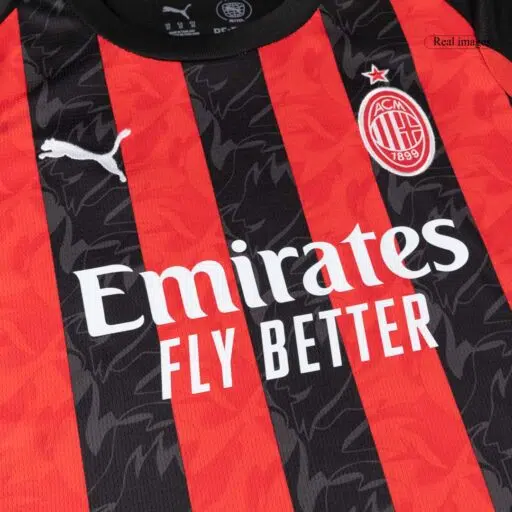 AC Milan Home Kids Soccer Jerseys Kit 2025 26 Sleeve