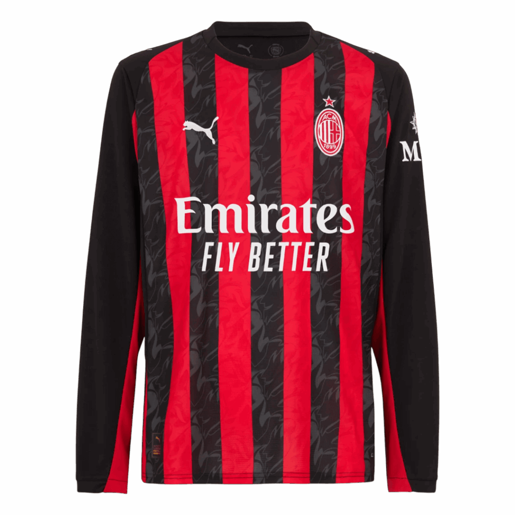 AC Milan Home Maillot Manches Longues 2025 26 Avant
