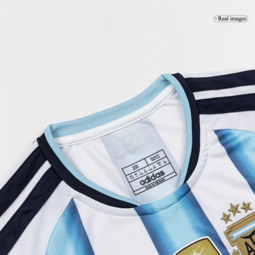 Argentina Inicio Kit de camisetas de fútbol infantil Mundial 2026 Lado izquierdo