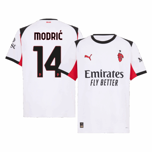 MODRIĆ 14 AC Milan Away Soccer Jersey 2025 26 Front MODRIĆ 14 AC Milan Away Soccer Jersey 2025 26 Front