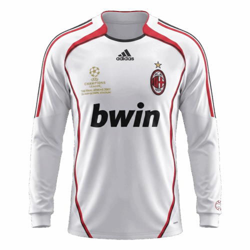 Maillot Retro Soccer AC Milan Extérieur Manches Longues 2006 07 Avant