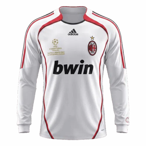 Camiseta de fútbol retro AC Milan Manga larga visitante 2006 07 Delantero Camiseta de fútbol retro AC Milan Manga larga visitante 2006 07 Delantero