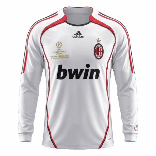 Maillot Retro Soccer AC Milan Extérieur Manches Longues 2006 07 Avant